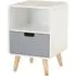 Milova Bedside Cabinet with 1 Drawer - White, Pine Wood