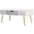 Milova Coffee Table with 1 Drawer - White, Pine Wood