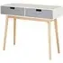 Milova Console Table with 2 Drawers - White, Pine Wood
