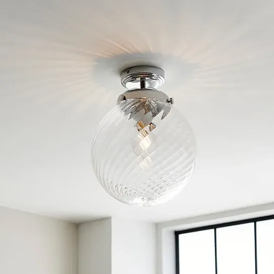 Milston Flush Bathroom Ceiling Light - Chrome image