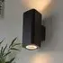 Milton 2 Light Wall Light - Textured Black, Aluminium