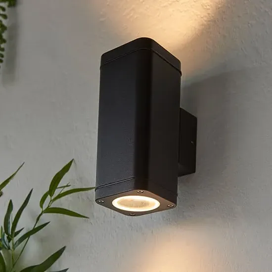 Milton 2 Light Wall Light - Textured Black, Aluminium image
