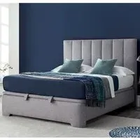 Milton Super King Size Ottoman Bed with Storage - Grey, Fabric