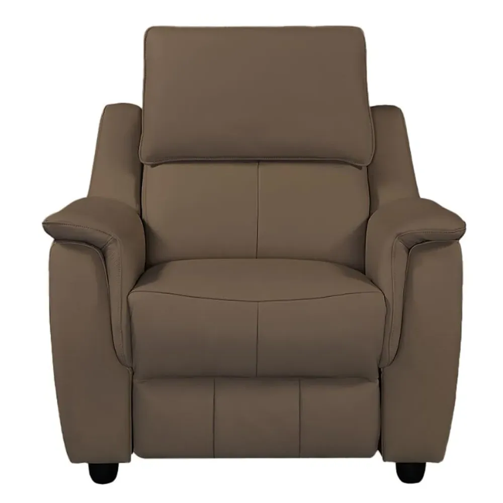 Milun 1-Seater Electric Recliner Sofa - Dark Taupe, Leather