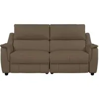 Milun 3-Seater Electric Recliner Sofa - Dark Taupe, Leather