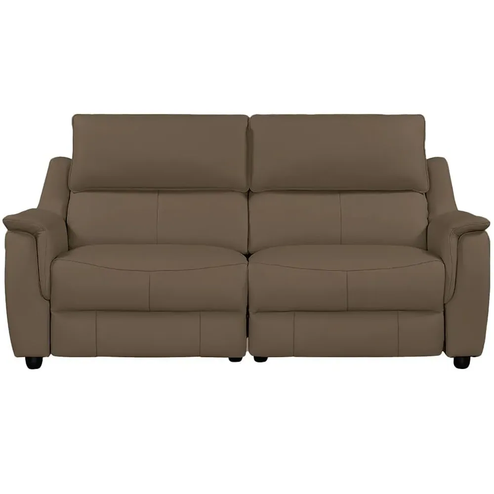 Milun 3-Seater Electric Recliner Sofa - Dark Taupe, Leather