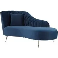 Minelauva Right Arm Chaise Lounge - Dark Blue, Velvet