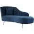 Minelauva Right Arm Chaise Lounge - Dark Blue, Velvet