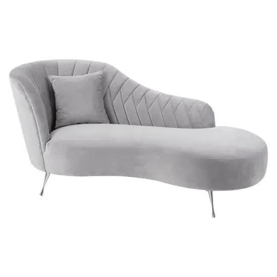 Minelauva Right Arm Chaise Lounge - Grey, Velvet image