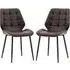 Minford Dining Chairs Set of 2 - Brown, Leather