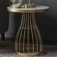 Minnesota Round Glass Side Table - Champagne, Bronze
