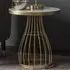 Minnesota Round Glass Side Table - Champagne, Bronze