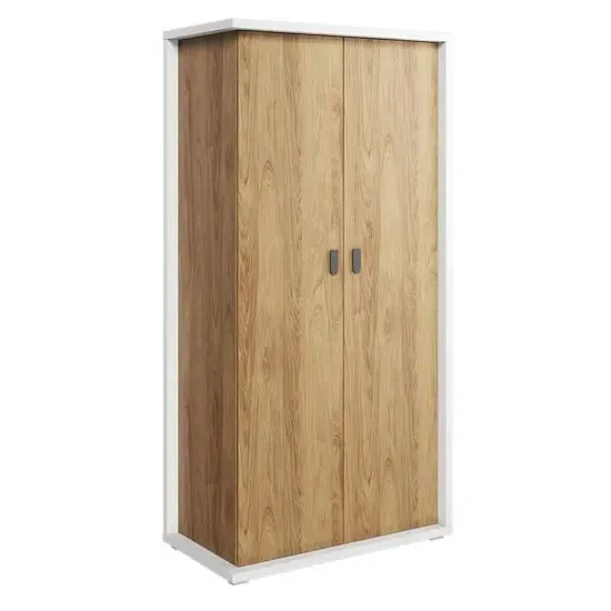 Minot 2-Door Wardrobe - Natural, Hickory Oak