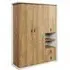 Minot 3-Door Wardrobe - Natural, Hickory Oak