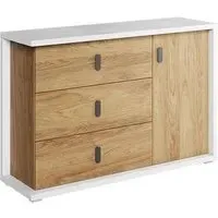 Minot Sideboard with 1 Door 3 Drawers - Natural, Hickory Oak
