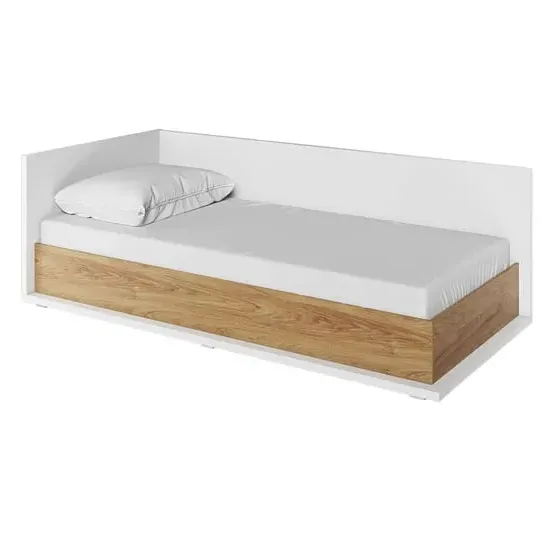 Minot Single Bed with Right Storage - Natural, Hickory Oak