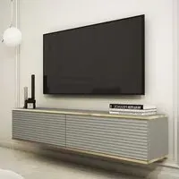 Minsk Floating TV Stand with 2 Doors - Grey