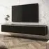 Minsk Floating TV Stand with 3 Doors - Black