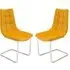 Mintaka Cantilever Dining Chairs - Mustard Yellow, Faux Leather
