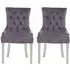 Mintaka Dining Chairs with Chrome Legs - Grey, Velvet