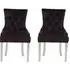 Mintaka Dining Chairs with Sledge Legs - Black, Velvet