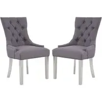 Mintaka Dining Chairs with Sledge Legs - Grey, Velvet