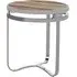 Mintaka Round Side Table with Silver Frame - Natural, Pine