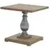 Mintaka Square Side Table with Silver Legs - Natural, Pine
