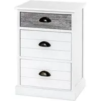 Mirada 3-Drawer Chest - White, Solid Wood