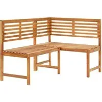 Mirha Corner Garden Bench - Natural, Acacia