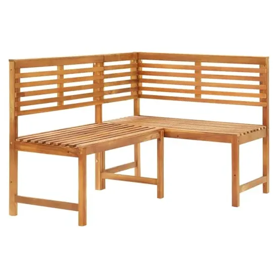 Mirha Corner Garden Bench - Natural, Acacia