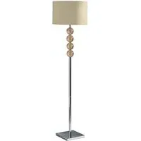 Miscona Floor Lamp with Chrome Base - Cream, Suede Fabric