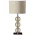 Miscona Table Lamp with Chrome Base - Cream, Fabric