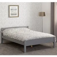 Misosa Double Bed Frame - Grey, Pine Wood