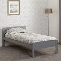 Misosa Single Bed Frame - Grey Slate, Pine Wood