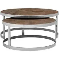 Mitrex Nest of 2 Tables - Natural, Elm Wood