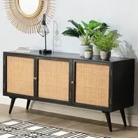 Mixco 3 Door Sideboard - Black, Mango Wood