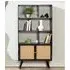 Mixco Bookshelf with Storage - Black, Mango Wood