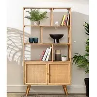 Mixco Bookshelf with Storage - Natural, Mango Wood