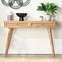 Mixco Console Table with 2 Drawers - Natural, Mango Wood