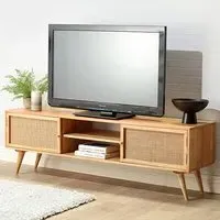 Mixco TV Stand with 2 Doors - Natural, Mango Wood