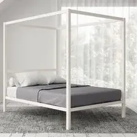 Modena Double Bed Frame - White, Metal