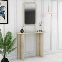 Modena Dressing Table with Mirror - Travertine Marble Effect alternate view