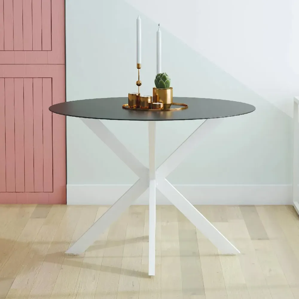 Modena Round Dining Table - Black, Glass image