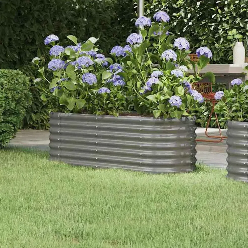 Modenza Oval Garden Planter - Grey, Galvanised Steel product