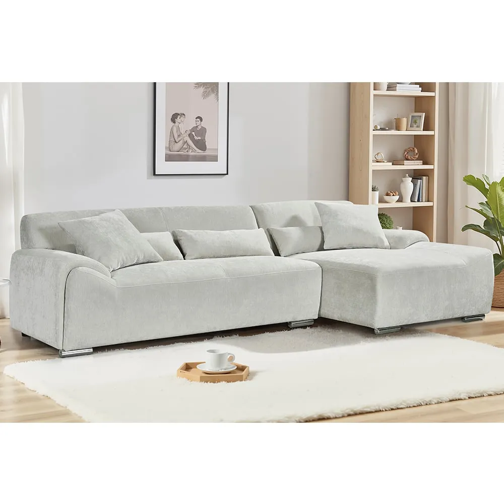 Modesto Right Hand Corner Sofa - Beige, Fabric