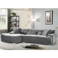 Modesto Right Hand Corner Sofa - Charcoal, Fabric
