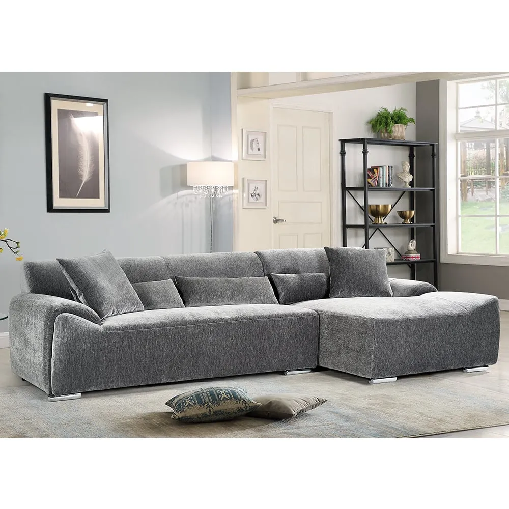 Modesto Right Hand Corner Sofa - Charcoal, Fabric