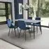 Modico Large Rectangular Dining Set with 4 Leuven Chairs - Grey, Ceramic