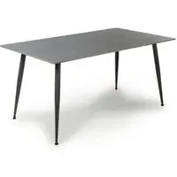 Modico Large Rectangular Dining Table - Grey, Ceramic